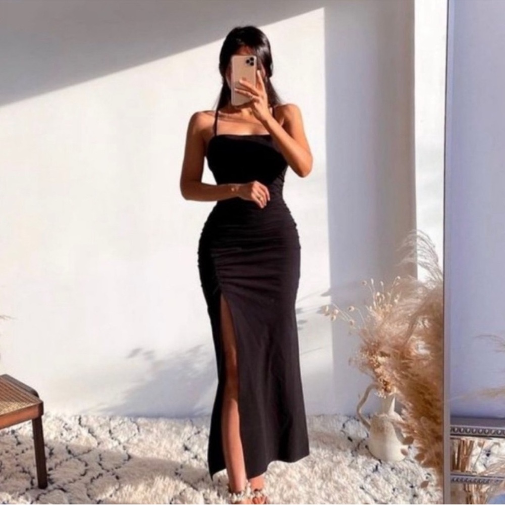 Zara Black Slit Dress